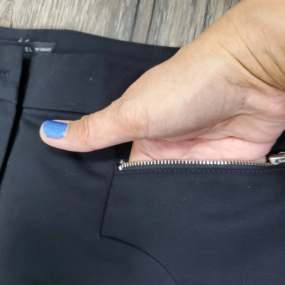 Black Label by Chico's Chino Tapered Black Dress Pants Size 4 - Picture 2 of 9